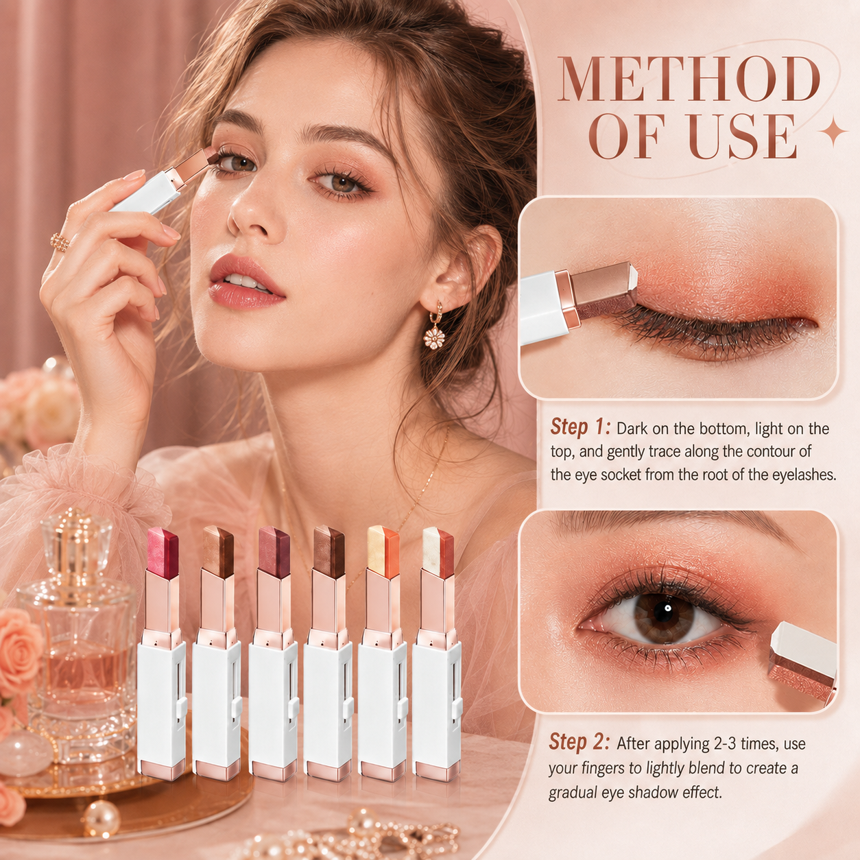 Dual Color Long Lasting Eyeshadow Stick